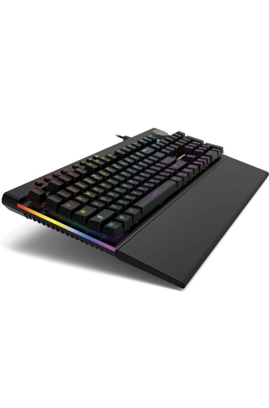 Monster Alpha 5.0 LED Mechanical Gaming Keyboard with Anti-ghosting Individually Backlit RGB Keys, Programmable RGB Lighting Effects, Magnetic Palm Re