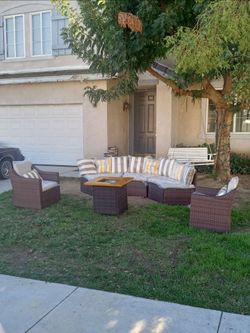 Patio outdoor furniture set patio sofa set fire pit propane 🆕☑️🚛