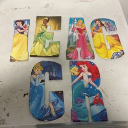 6 Disney Princess Metal Wall Letters $12 For All