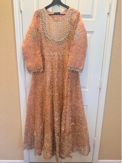 Brand New Pakistani Beautiful Gown– Elegant Peach Color