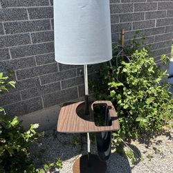 Mid Century Floor Lamp / TableWith Magazine Rack