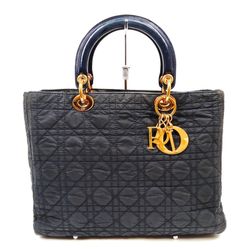 Dior Lady Quilted ABC Satchel Black