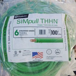 SIMPULL THHN 6 STRANDED GREEN COPPER THHN WIRE & CABLE 100 FT