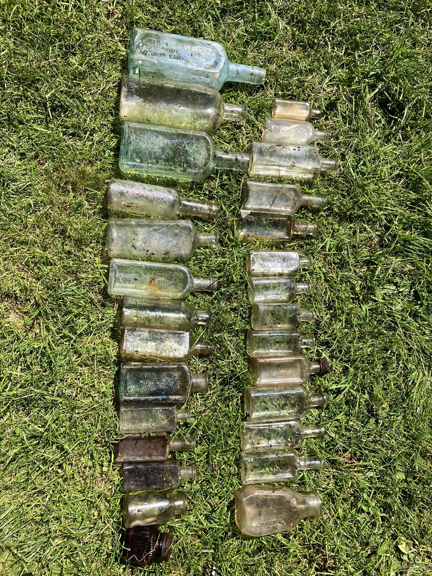 Lot Of Antique Glass Bottles