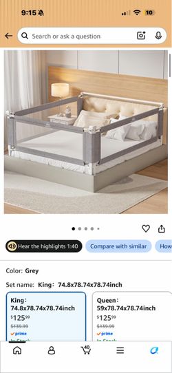 King size 360 toddler rails
