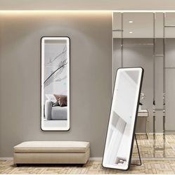 Full Length Mirror Lighted 63"x22",LED Intelligent Human Body Induction Wall Mounted Oversized Rectangle Makeup Vanity Mirror for Bedroom Living Room 