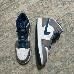 Jordan 1 Mid True Blue Cement Youth