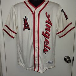 Genuine Merchandise MLB Angels Baseball Button Down Jersey Medium NEW 