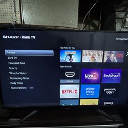 43” Sharp Roku Smart TV – Works Perfect