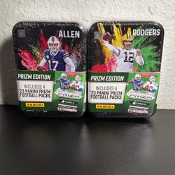 2023 Prizm Football Collectors Tin Josh Allen & Aaron Rodgers