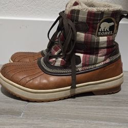 Plaid Sorel Waterproof Snow Boots