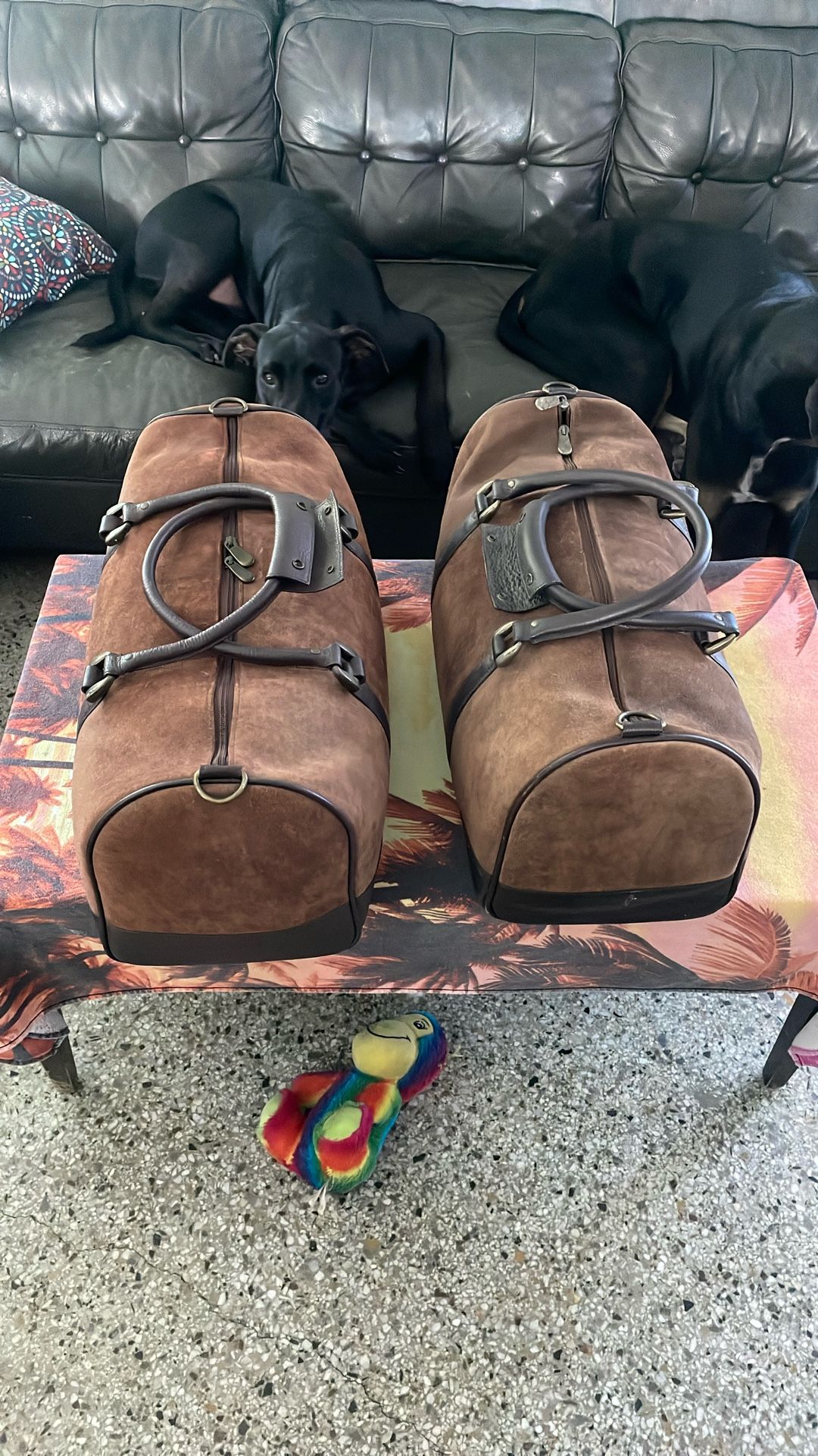 Leather Marboro duffel bags
