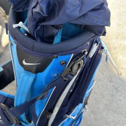 Nike Golf Bag Equa Flex Straps hybrid Blue Backpack W Rain Cover