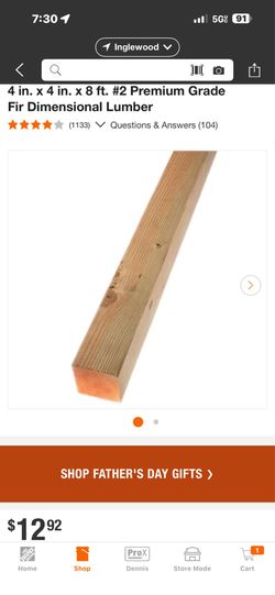 4x4x8 #2 Doug Fir Lumber