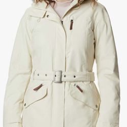 Columbia Women Jacket Breathable OmniHeat Trench Parka Ivory Size M 