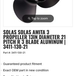 Solas Prop Yamaha/Tohatsu Aluminum 60-130 HP - 13"D X 21 Pitch 3411-130-21