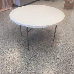 Foldable Round White Table