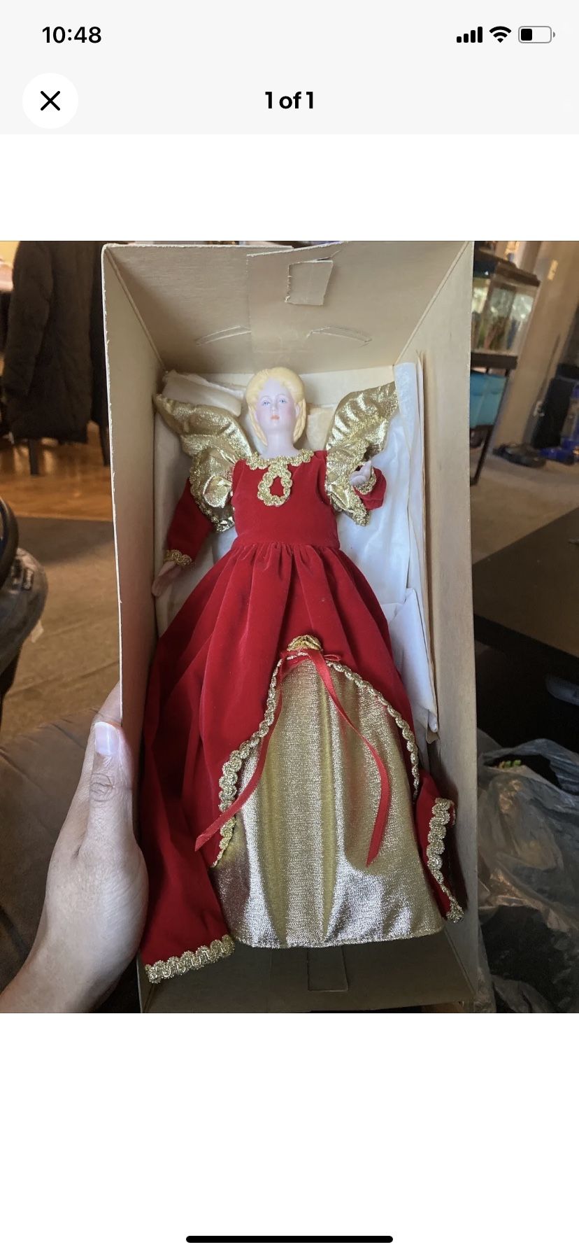 Vintage Christmas Angel Tree Topper New With Box