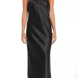 Black Long Elegant Halter top Dress