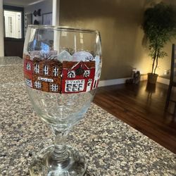 Vintage Libbey Christmas Town Winter Village Glass Goblet