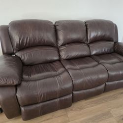 Leather Recliner 3 Seat Sofa