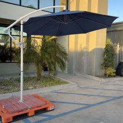 New In Box 10 Feet Offset Cantilever Off Set Tilt Crank Outdoor Patio Umbrella Beige Red Or Navy With Cross Stand Excellent Quality 