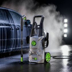 2600PSI Compact Electric Pressure Washer Wheel Tangle-Free 23ft Hose Car Wash Fence Patio Driveway Deck spray