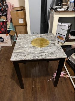 Black and white marble table