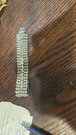 Vintage clear, grindstone bracelet