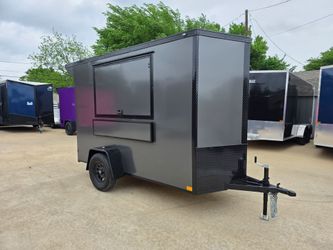 2026 New 5x10 SA Screwless Vending Enclosed Trailer | Blackout | Spoiler Package | .08 Polycor | Dexter Axle |1076