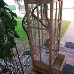 Wood Framed Glass Side, bird cage. OBO