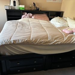 Full Size Bed frame with Underneath Storage 
