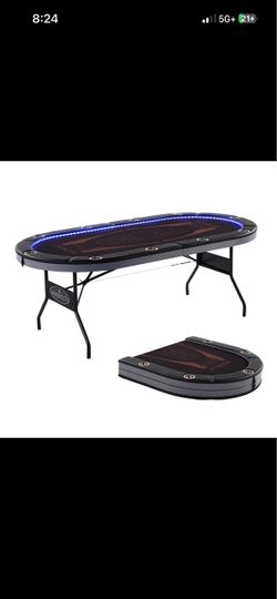 Barrington Folding Poker Table with LED Lights