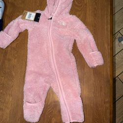 Infant Girl The North Face Fleece Bear Bodysuit 6-12m NWT