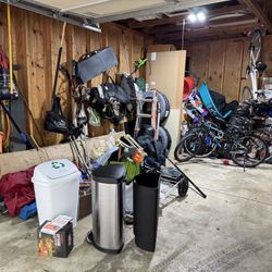 Recycle Waste Basket Trash Can Flip Top White Plastic 