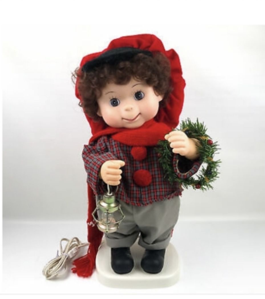 vintage christmas doll 20” animated kid stephan santa's best