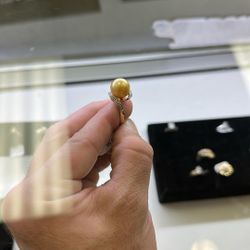 Golden Pearl 14k Engagement Ring $769.99