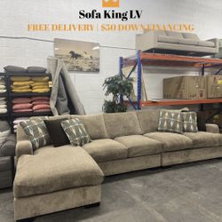 Free Delivery* Like New Taupe Sectional Sofa - Down Feather Filled!