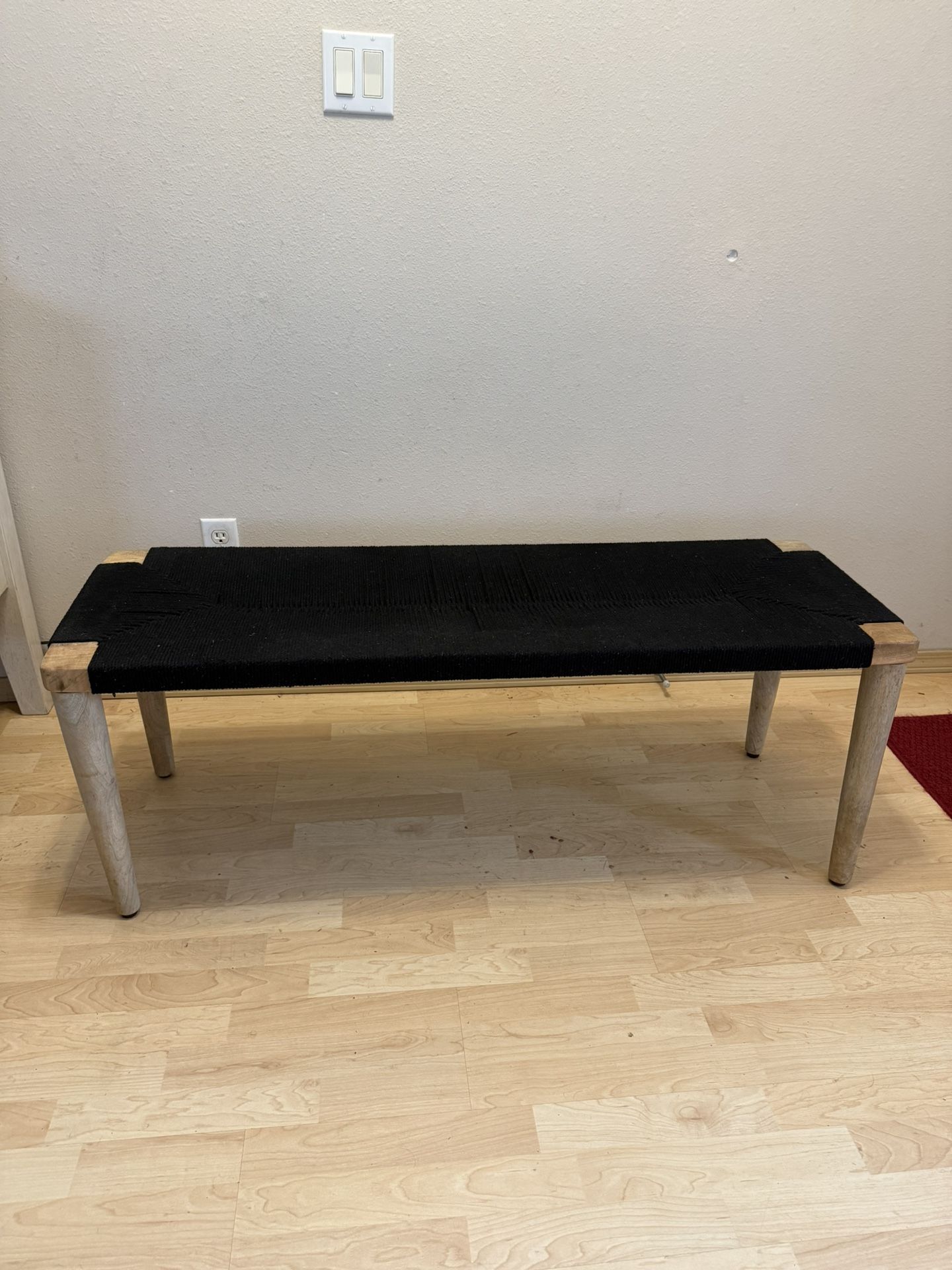 Hand Woven Wooden Bench