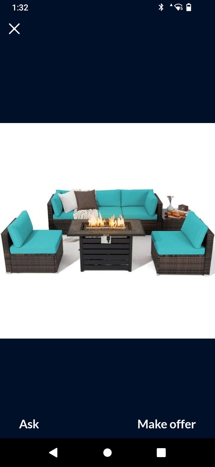 Turquoise Patio Furniture Set Light Blue Outdoor Couch Outdoor Patio Furniture Propane Fire Pit Complete Outdoor Patio Furniture Set Patio Chairs New 