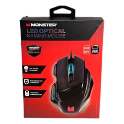 Monster Color Changing LED Optical Video Gaming Mouse - RGB - NEW IN BOX