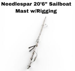 20’6” Needlespar Sailboat Mast W/Rigging Aluminum