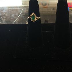 14KT Synthetic Emerald Marquise Ring 38461-3