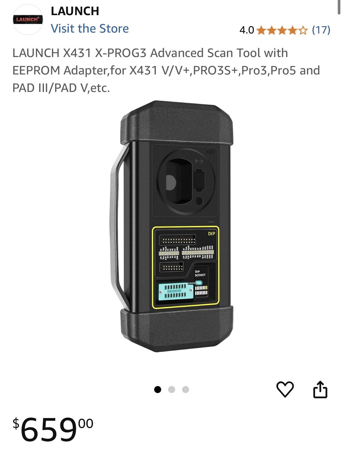 LAUNCH X431 X-PROG3 Advanced Scan Tool with EEPROM Adapter,for X431 V/V+,PRO3S+,Pro3,Pro5 and PAD III/PAD V,etc.
