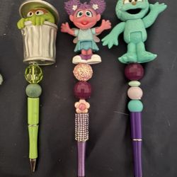 Beaded Pens Sesame Street .. Rosita.. Abby Ca Dabby Or Oscar The Grouch 10.00 Ea