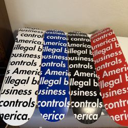 Supreme Illegal Business Controls America skateboard decks 