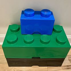 Filled LEGO Oversized Brick Storage Drawers – Large Stackable Toy Organizers