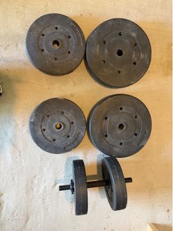 130 lb Weight Plate Set with Adjustable Dumbbell Handle