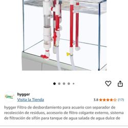 hygger Filtro de desbordamiento para acuario con separador de recolección de residuos, accesorio de