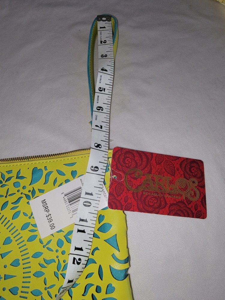 New Santana Yellow And Turquoise Clutch